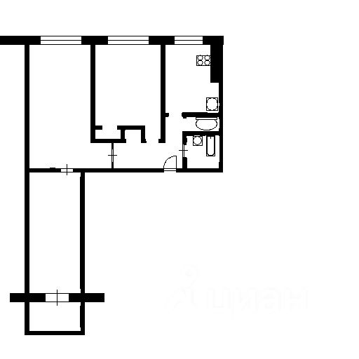 Планировка этой квартиры по данным Циан