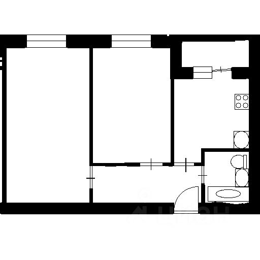 Планировка этой квартиры по данным Циан