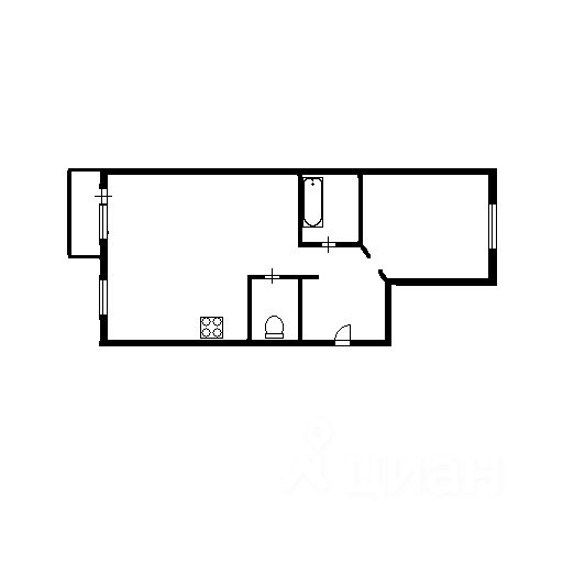 Планировка этой квартиры по данным Циан