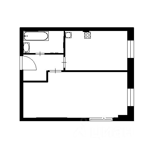 Планировка этой квартиры по данным Циан