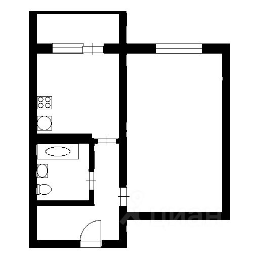 Планировка этой квартиры по данным Циан
