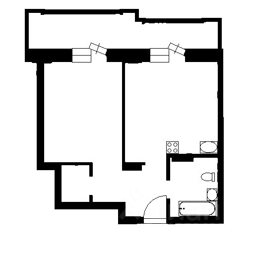 Планировка этой квартиры по данным Циан