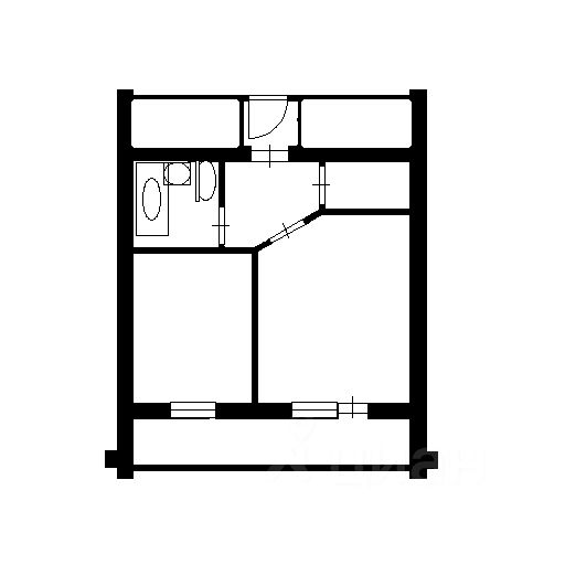 Планировка этой квартиры по данным Циан