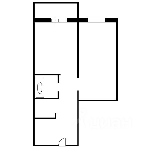 Планировка этой квартиры по данным Циан
