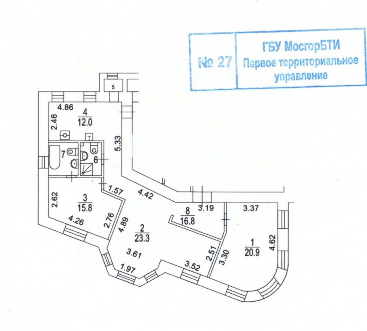 3-комн. кв., р-н Арбат, Москва