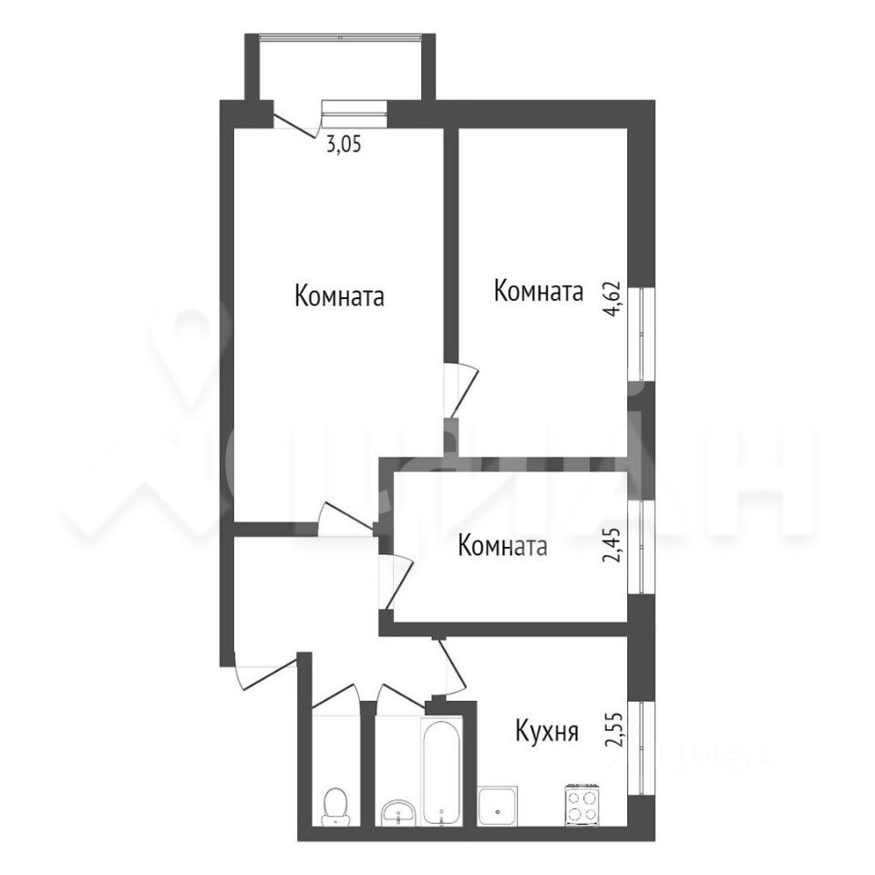 3-комн. кв., м. Чкаловская