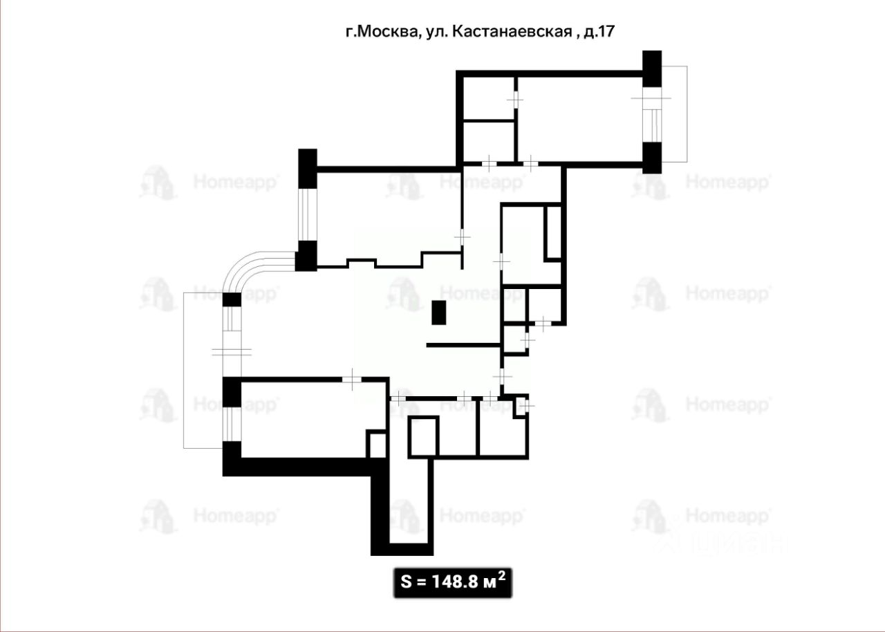 4-к с 3-мя спальнями, Москва