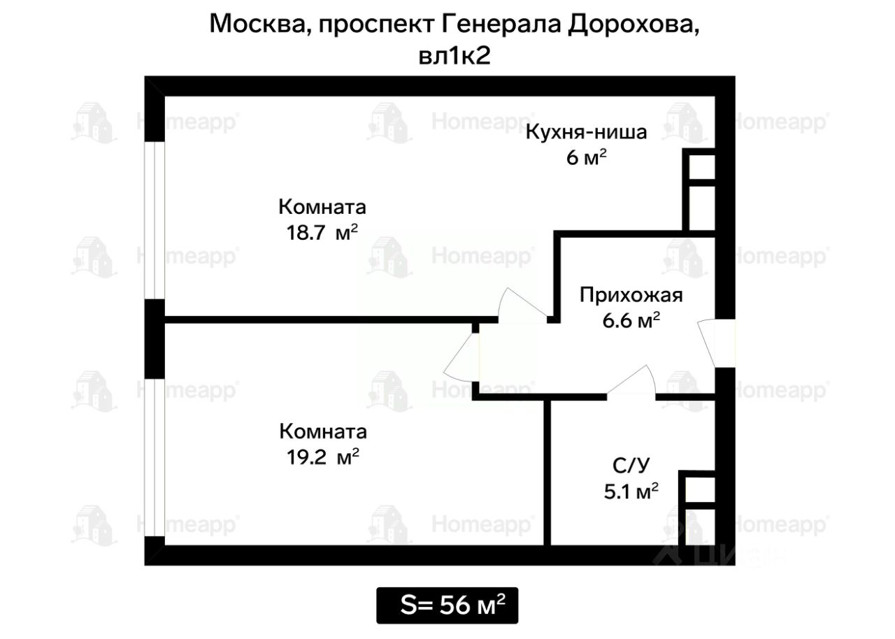 2-комн. кв., р-н Раменки, Москва