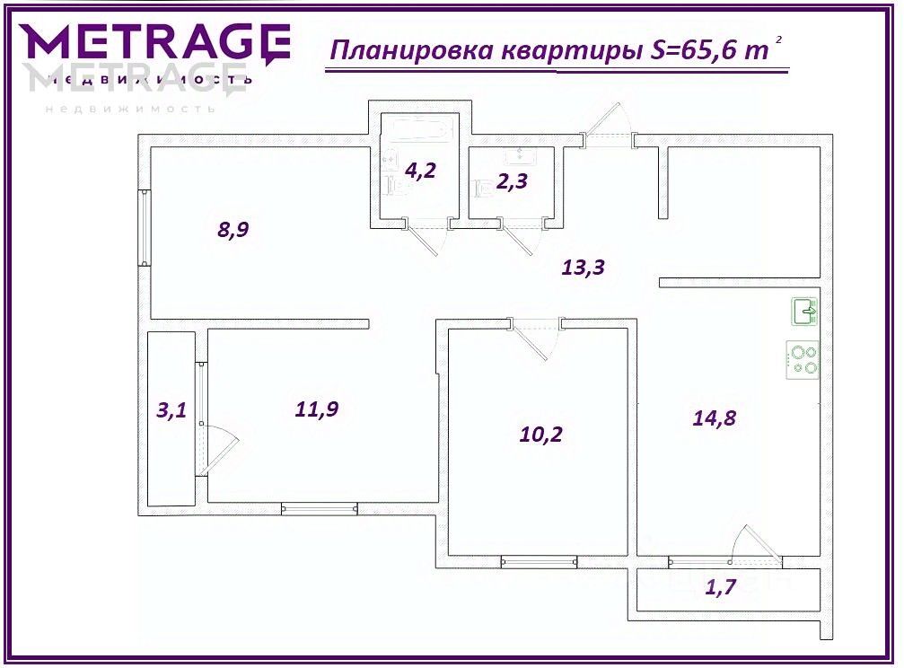 3-комн. кв., р-н Октябрьский, Новосибирск