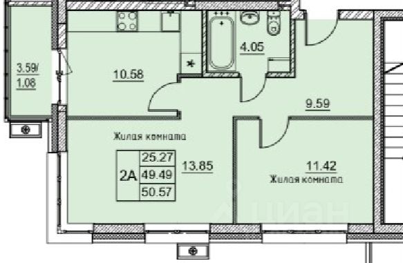 2-комн. кв., р-н Авиастроительный, Казань