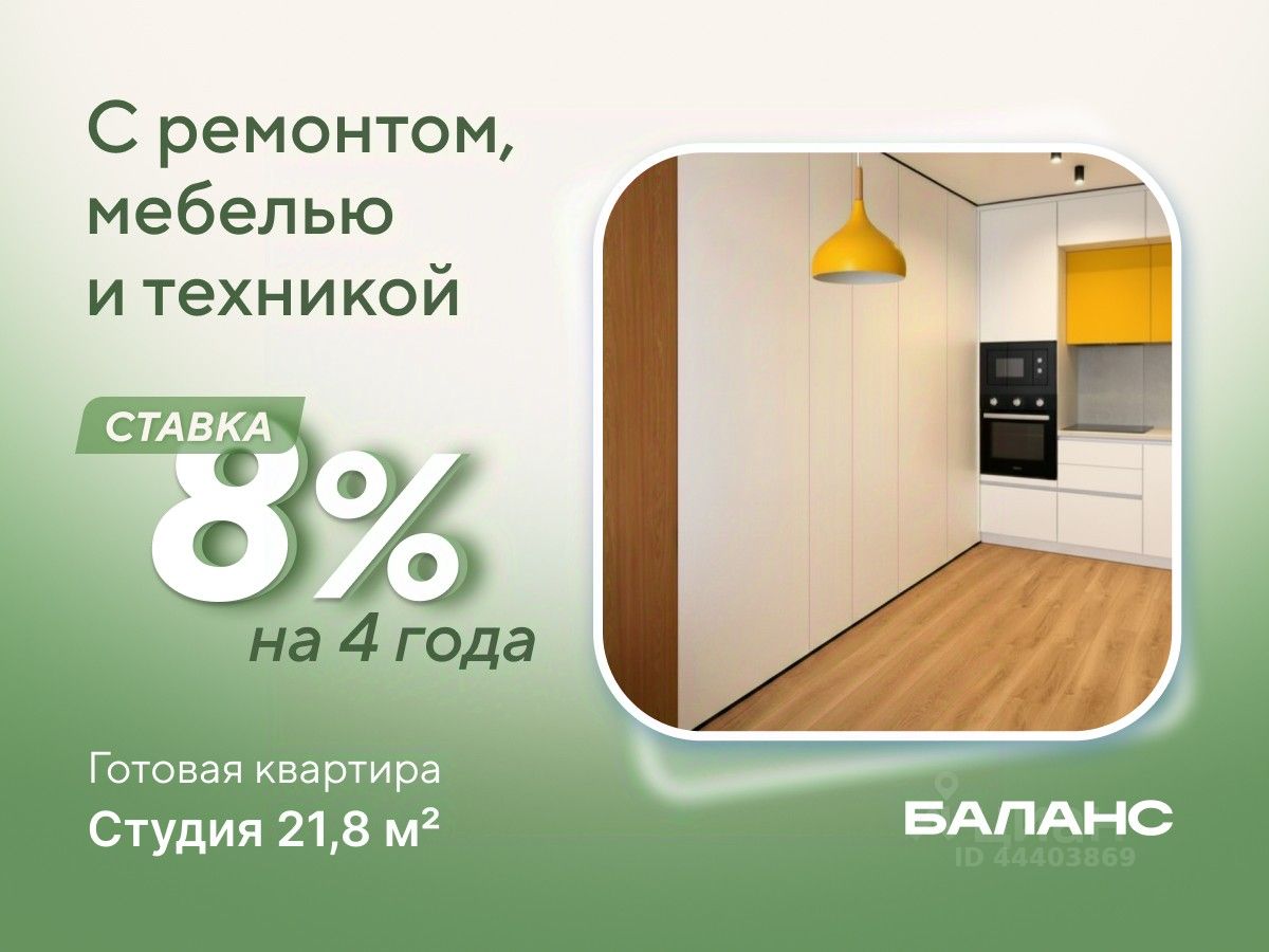 Планировка: Формат уточняется 21.8 м² в ЖК Баланс, Воровского