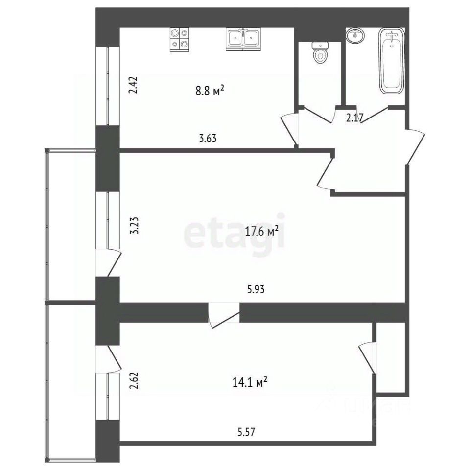 2-комн. кв., р-н Новогиреево