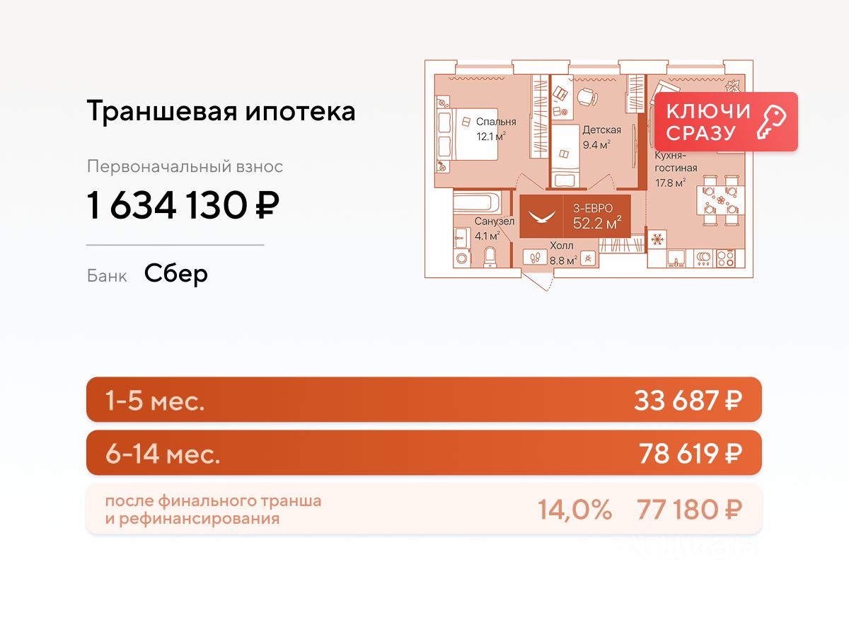 Планировка: Формат уточняется 52.2 м² в ЖК Дом на Большой Спасской, Воровского