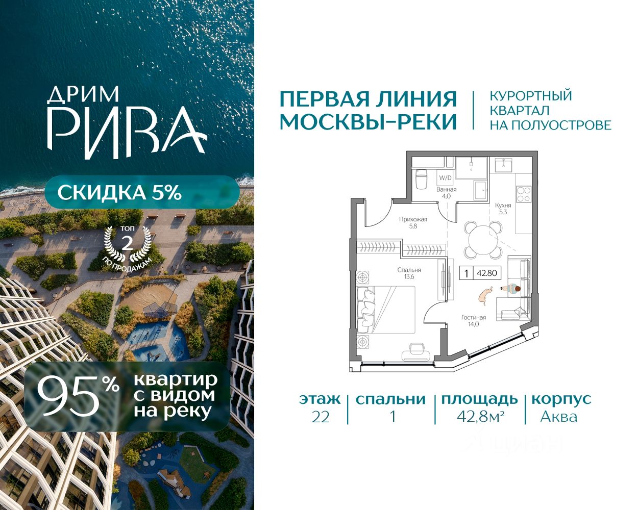 Новостройка, р-н Нагатинский затон, Москва