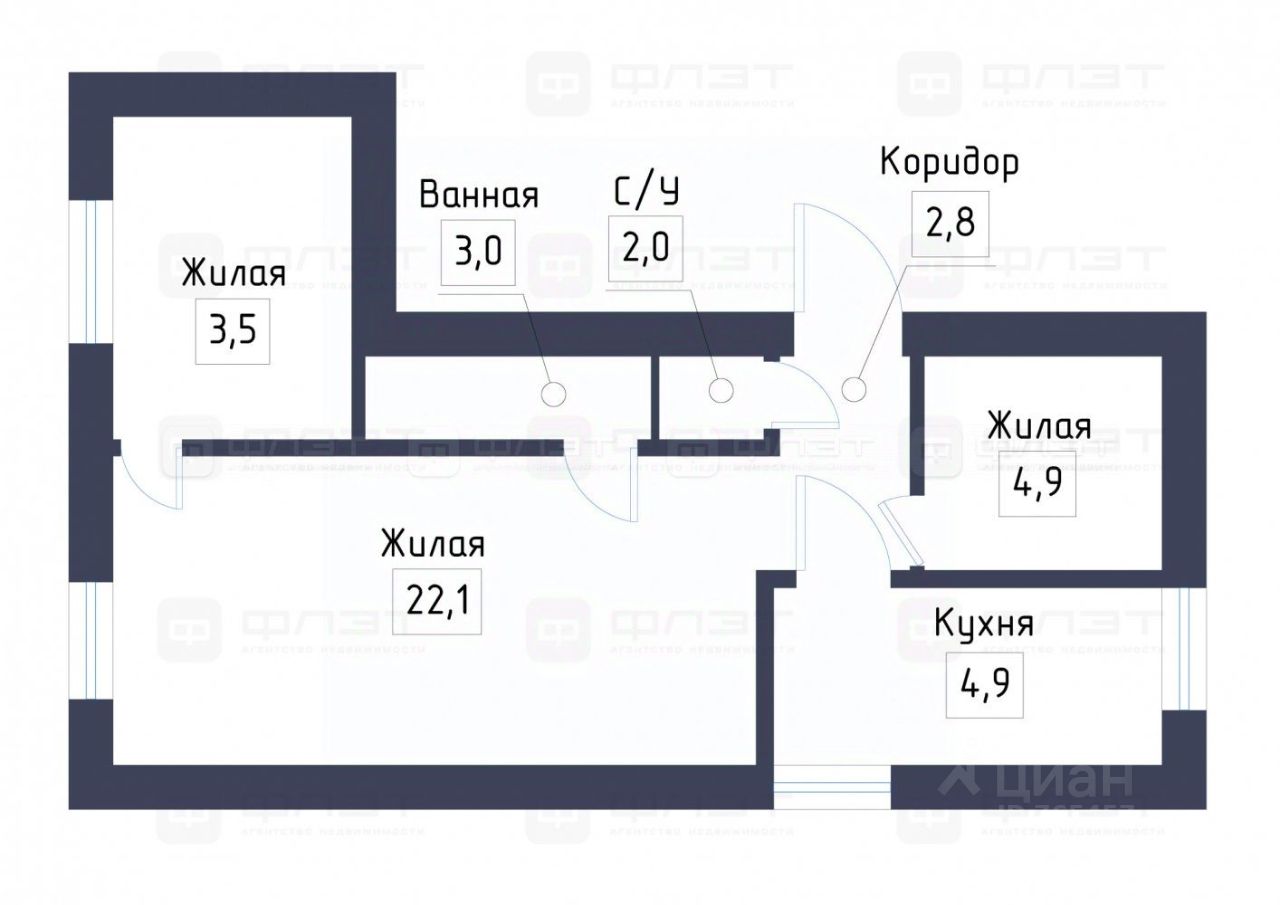 3-комн. кв., р-н Вахитовский, Казань