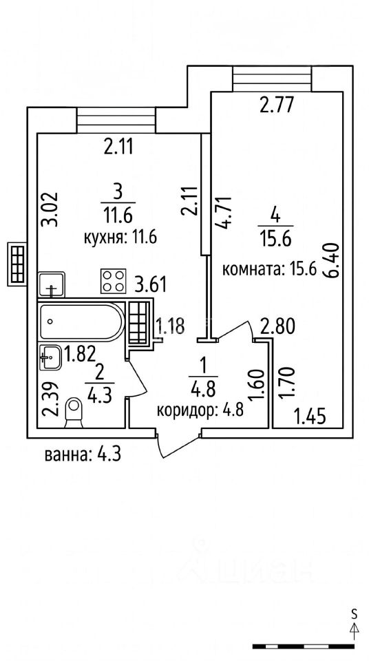 1-комн. кв., р-н Приморский, Санкт-Петербург
