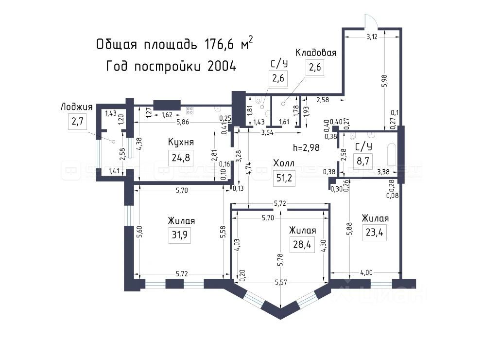 3-комн. кв., р-н Приволжский, Казань