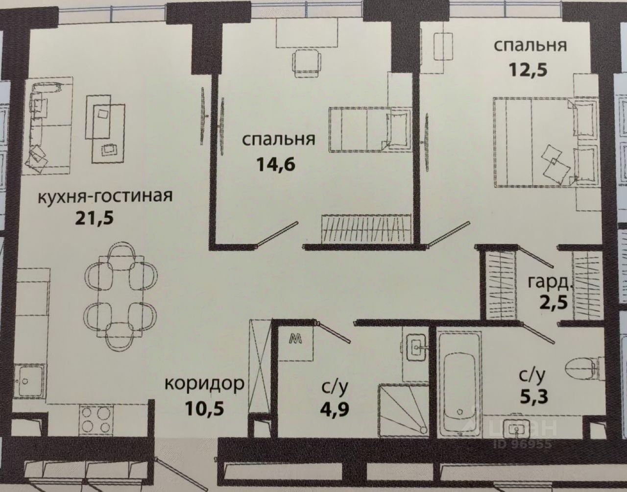 3-комн. кв., р-н Раменки, Москва