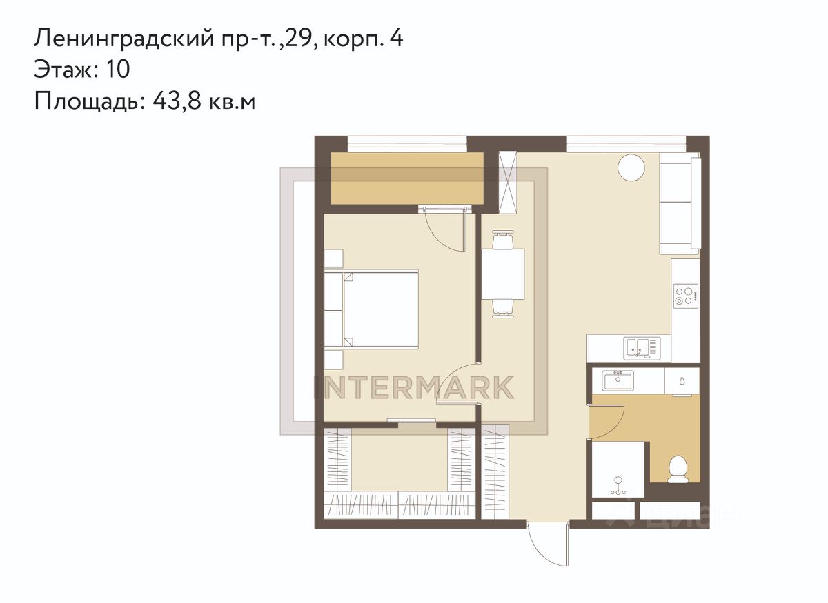 1-комн. кв., р-н Беговой, Москва