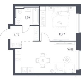 1-комн.кв., 36 м², этаж 10