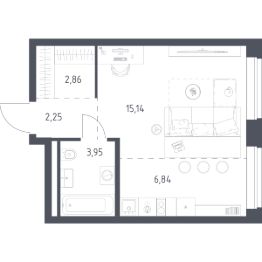 1-комн.кв., 31 м², этаж 2