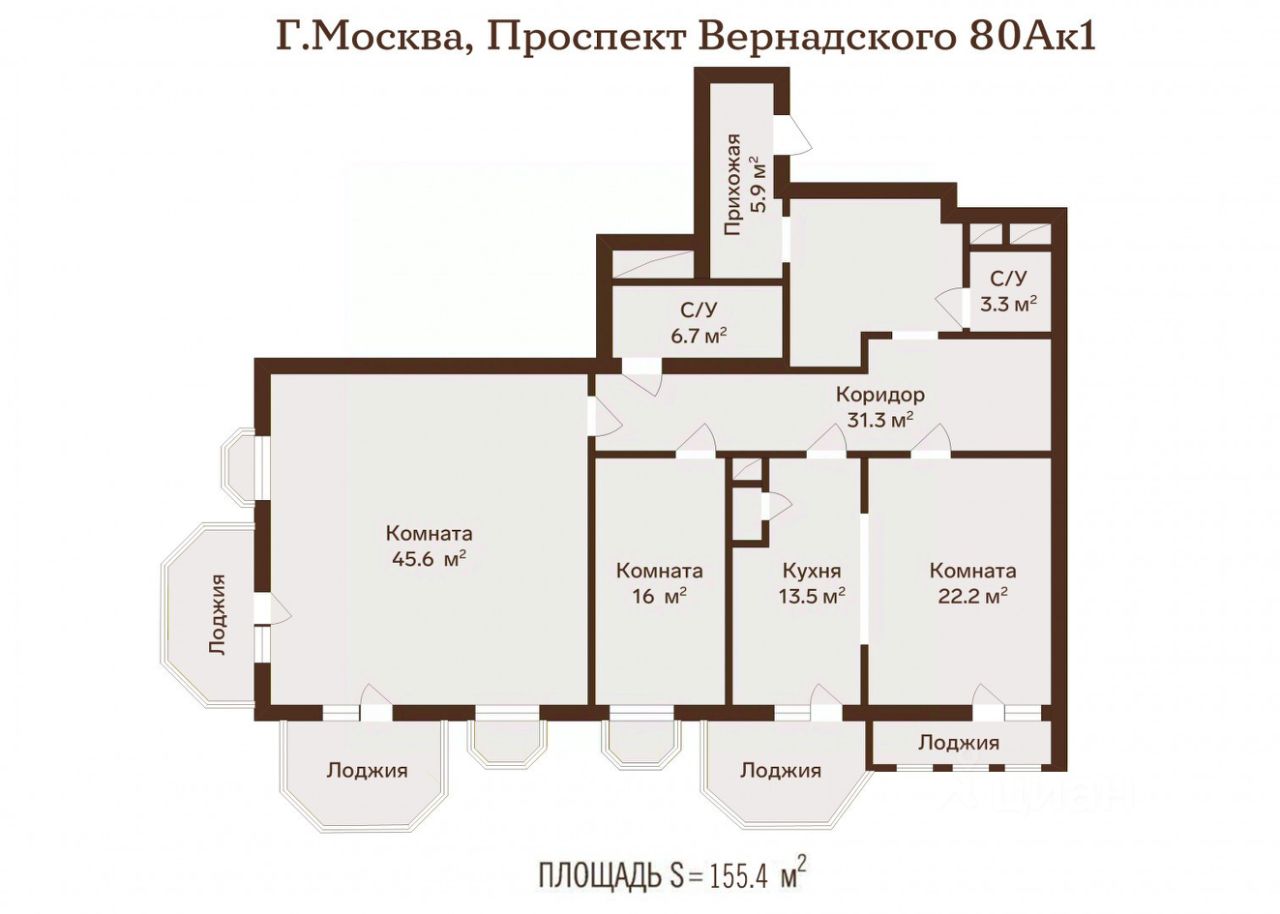 3-комн. кв., р-н Тропарево-Никулино, Москва