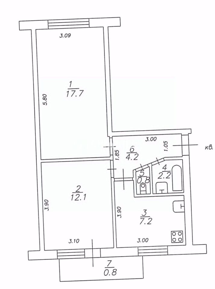 2-комн. кв., р-н Советский, Казань