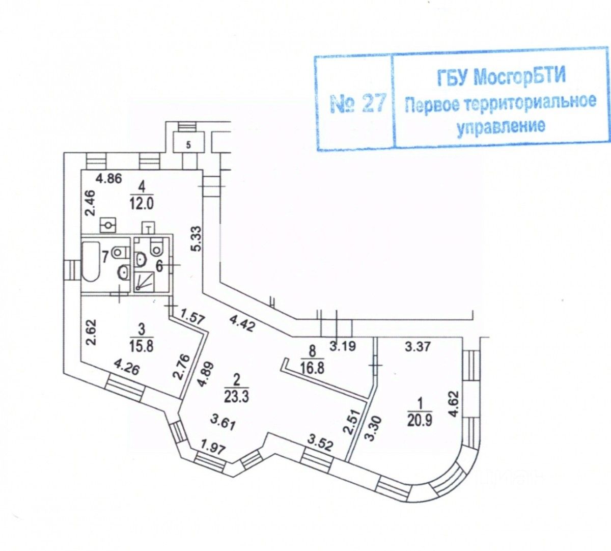 3-комн. кв., р-н Арбат, Москва