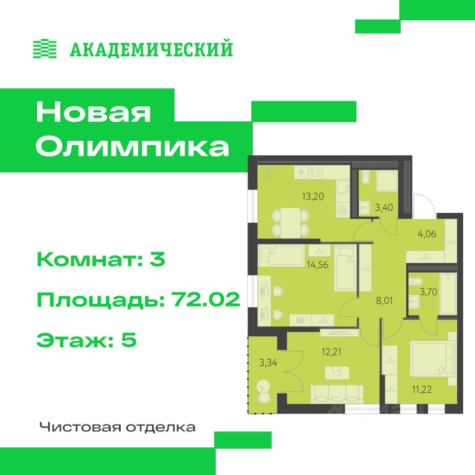 Новостройка, р-н Академический, Екатеринбург
