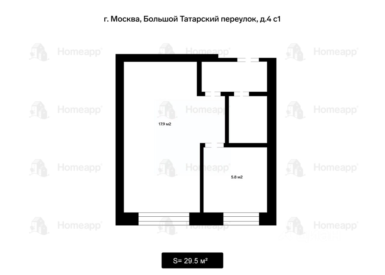 1-комн. кв., р-н Замоскворечье, Москва