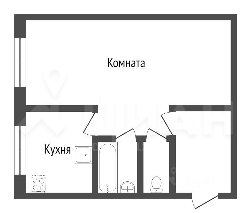 Планировка этой квартиры по данным Циан