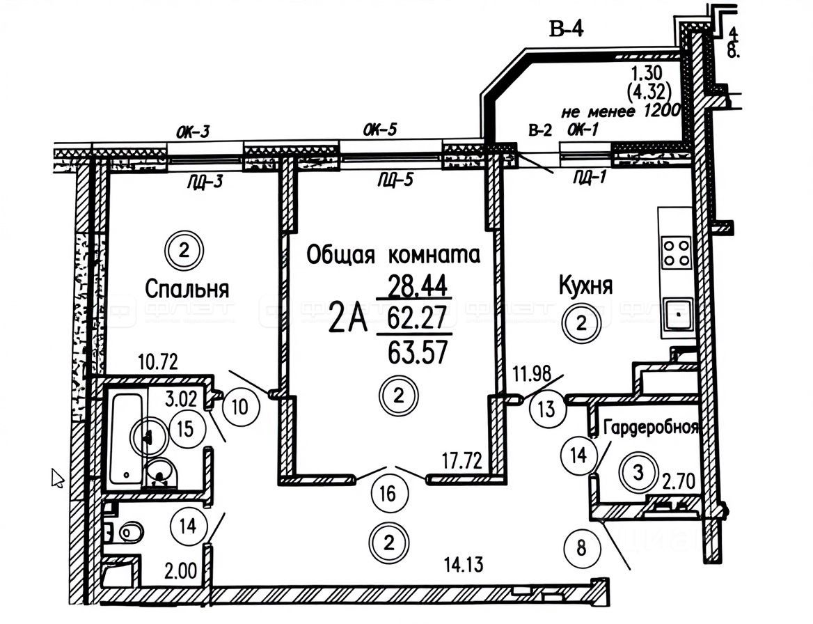 2-комн. кв., р-н Кировский, Казань