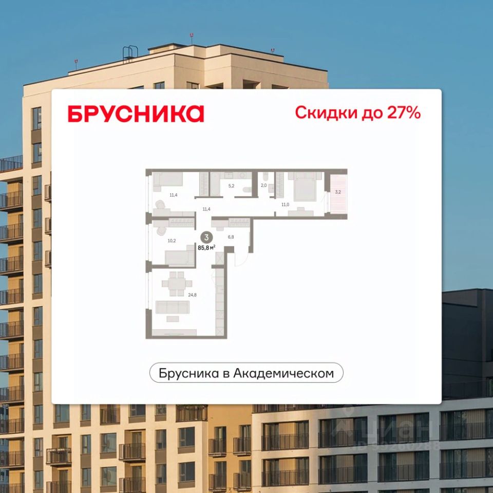 Новостройка, р-н Академический