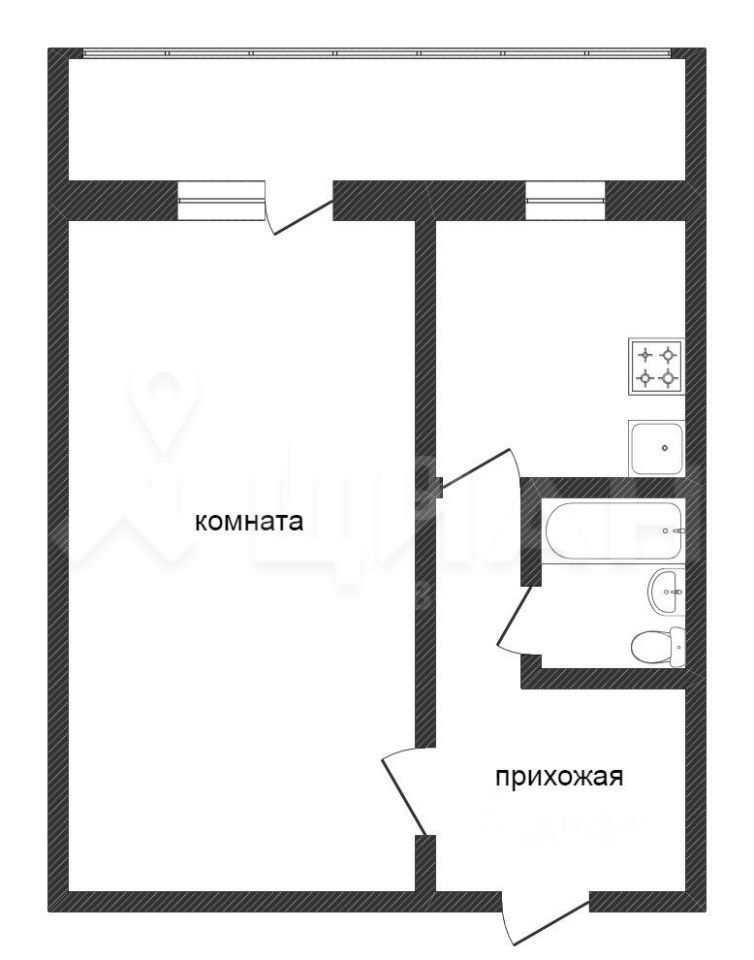 Планировка этой квартиры по данным Циан