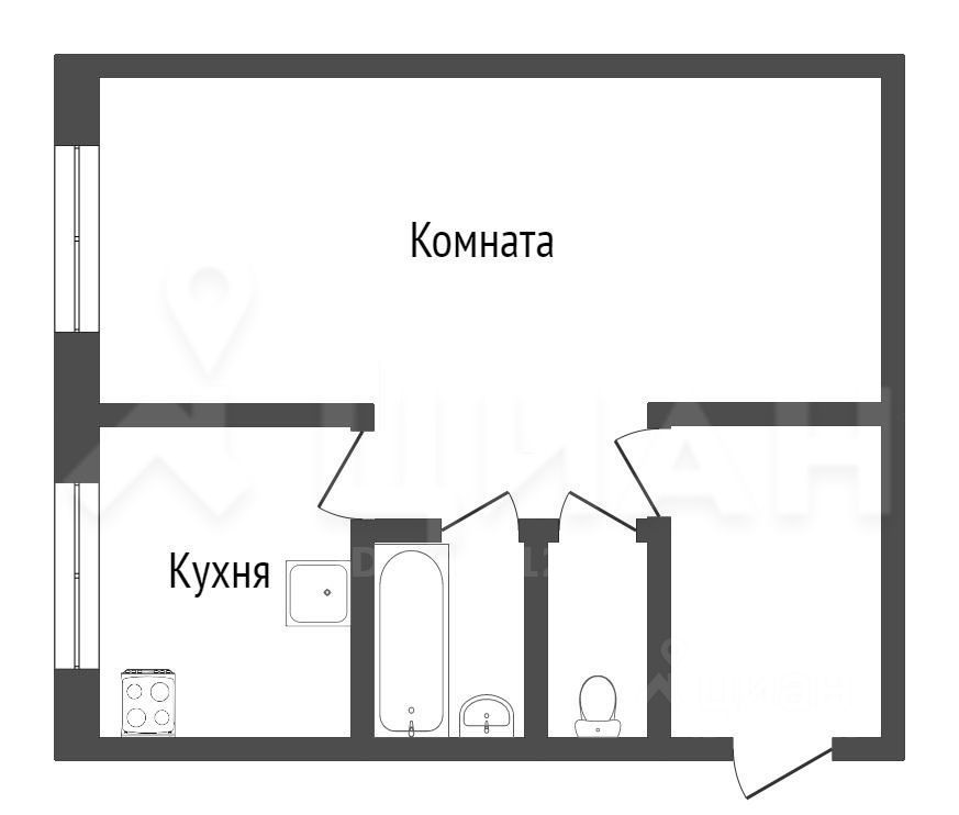 Планировка этой квартиры по данным Циан