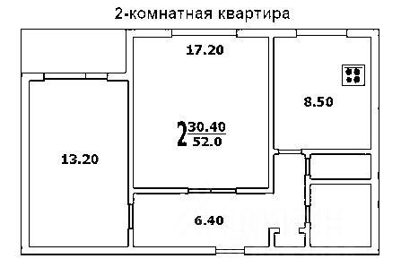 Планировка этой квартиры по данным Циан
