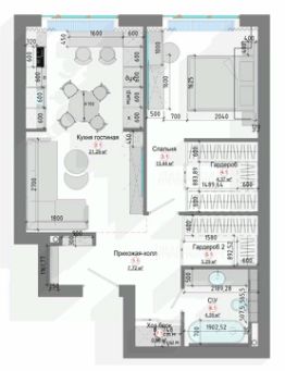 2-комн.кв., 58 м², этаж 5