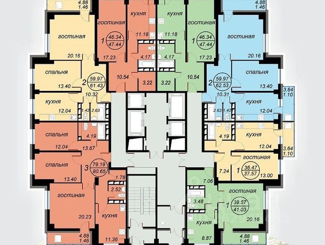 2-комн., 60 м², 3/26 этаж