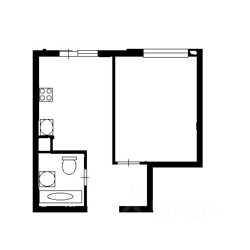 Планировка этой квартиры по данным Циан