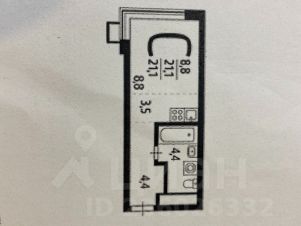 студия, 21 м², этаж 5