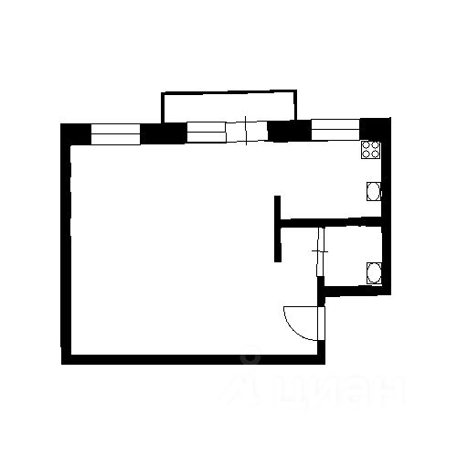 Планировка этой квартиры по данным Циан