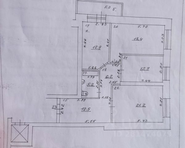 3-комн., 100 м², 5/7 этаж