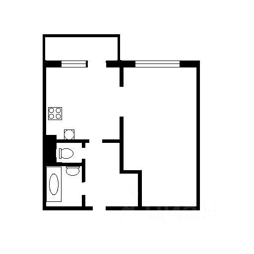 Планировка этой квартиры по данным Циан