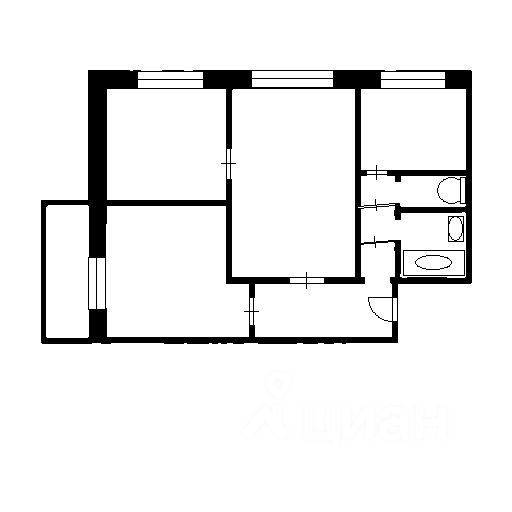 Планировка этой квартиры по данным Циан
