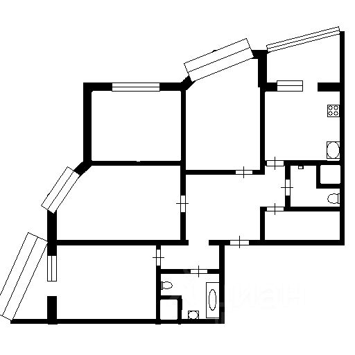 Планировка этой квартиры по данным Циан