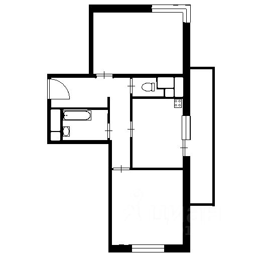 Планировка этой квартиры по данным Циан