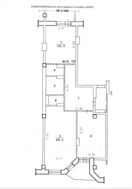 2-комн.кв., 86 м², этаж 3