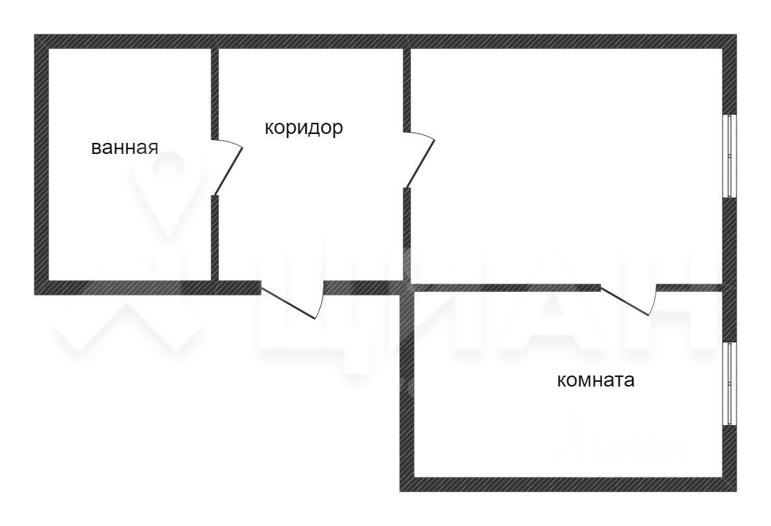 Планировка этой квартиры по данным Циан