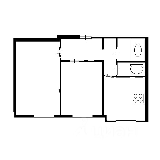 Планировка этой квартиры по данным Циан