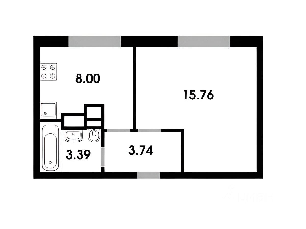 Планировка этой квартиры по данным Циан